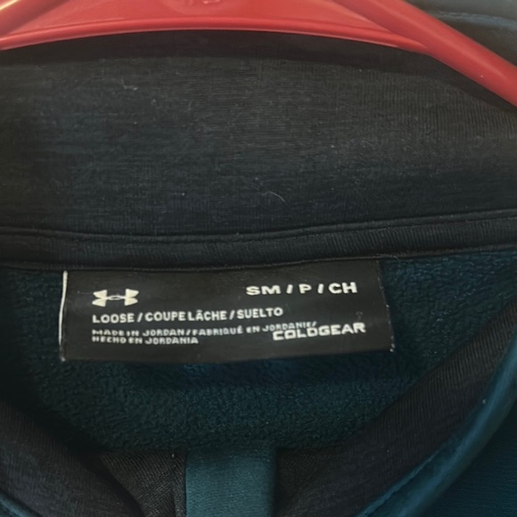 Under Armour Teal Half-Zip with Neon Logo - Picture 2 of 4
